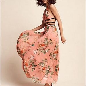 Express Deep V Cut Out Tropical Maxi